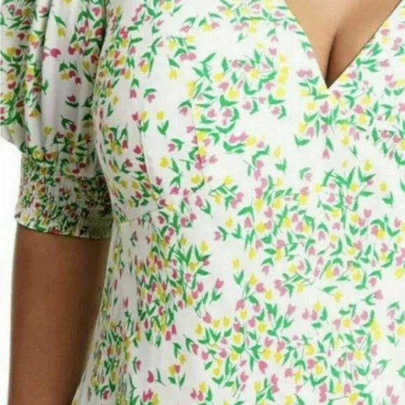 RIXO for Target Green and White Feminine Preppy Floral Mini Dress Size 0 - Picture 4 of 9